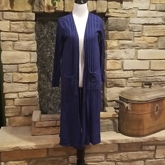 Blue LuLaRoe Cardigan - Picture 1 of 3